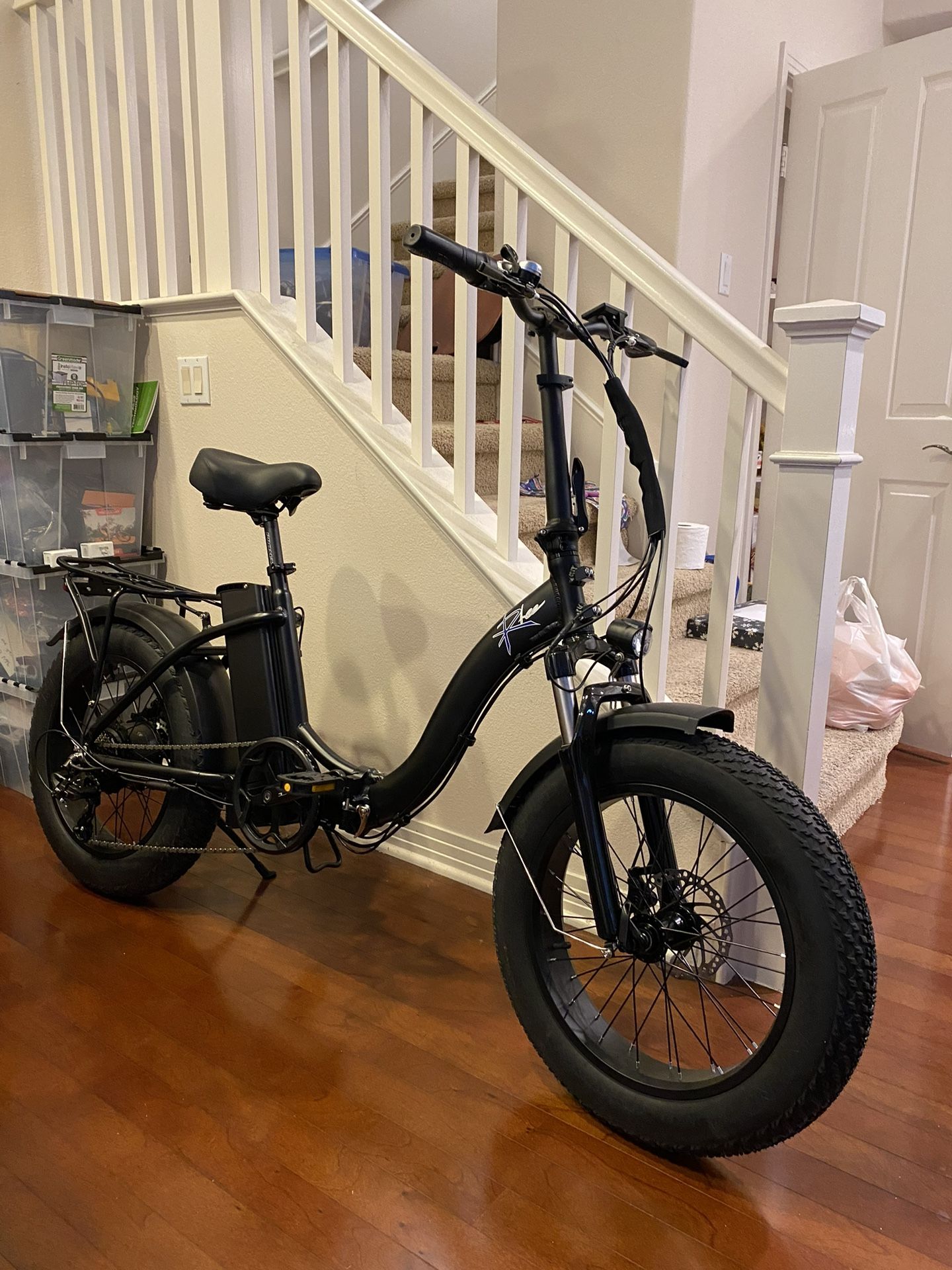 vtuvia electric bike 20 inch fat tire folding ebike 750w 48v