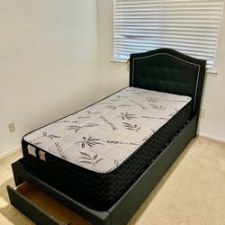 Twin Platform Bed With Orthopedic Supreme Mattress Included 