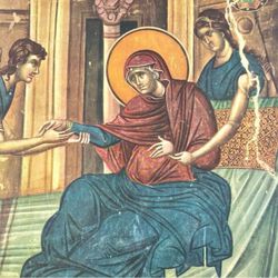 Nativity Virgin Birth Original Vintage Fine Art Print Poster Medieval Yugoslavia Wall Frescoes Antique Painting Artist Collectible 60s Italy HILLCREST
