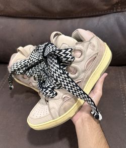 Lanvin Leather Curb Pink Sneakers Size 42 EU / 9 US