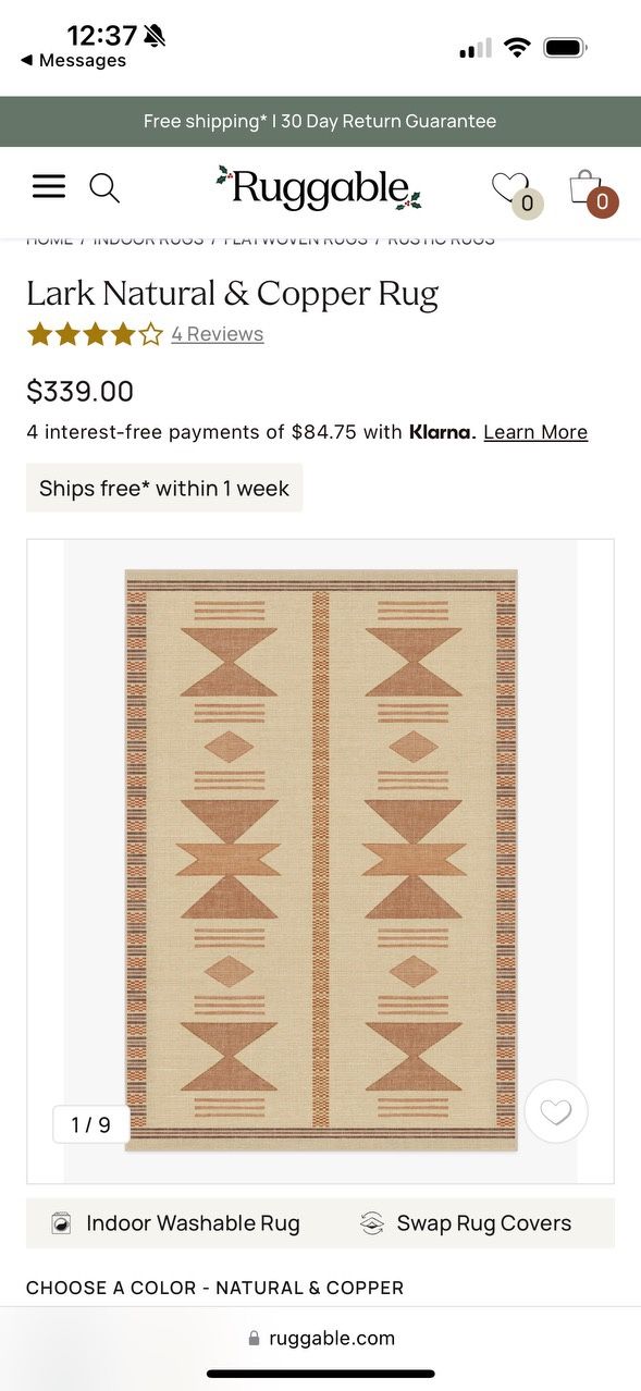 Brand New Washable Rug