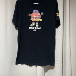 Nike Shirt Adult Small Black Swoosh Sole Food Sneakers Workout Mens