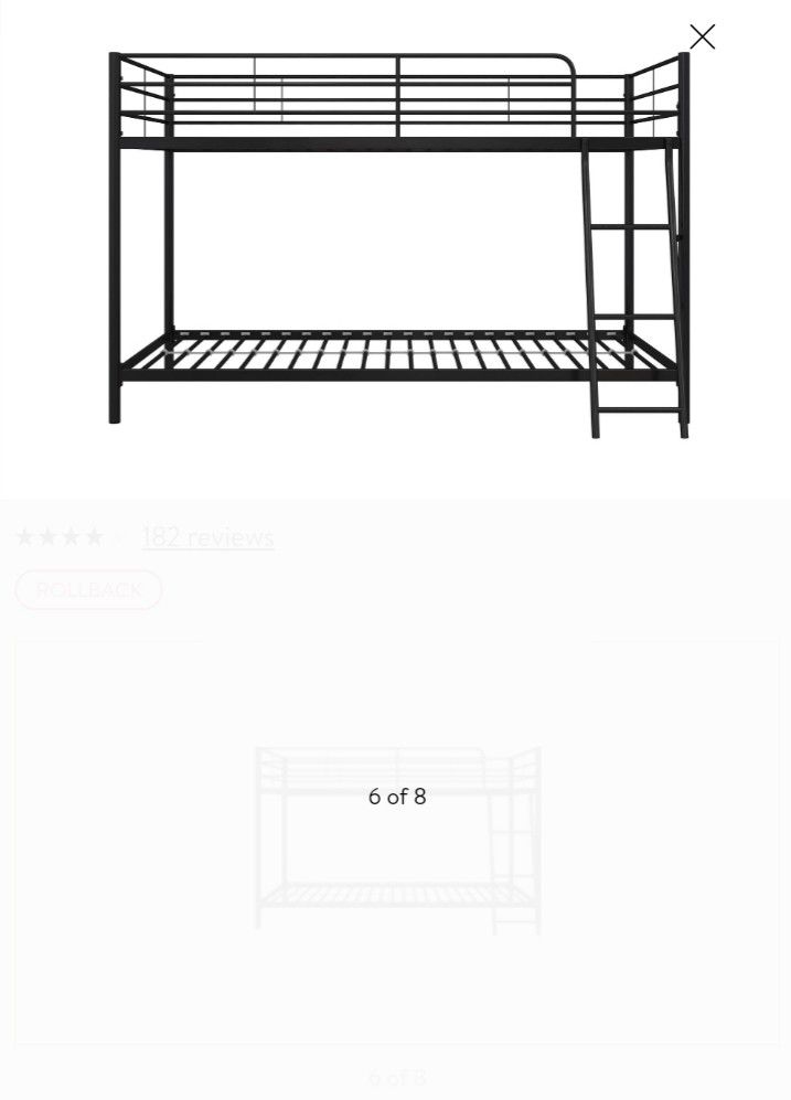 New twin bunk bed frame mattresses not included black