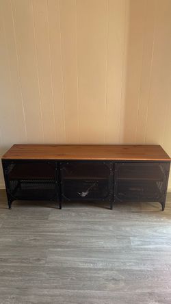 Industrial Wood and Metal Media Console