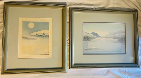 (2) Pastel Art Prints (matted & framed)