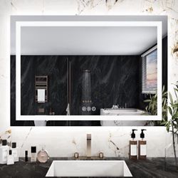 48" x 32" LED Backlit Anti-Fog Bathroom Mirror (Available in 12 Sizes)