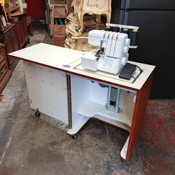 Elna Elnita ES4 overlock serger pedal sewing machine  Koala lift cabinet heavy duty carrying case