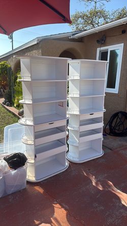 Two white shelves