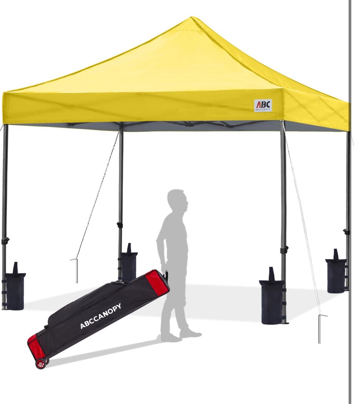 ABCCanopy Patio Pop Up Canopy Tent 10x10 Yellow AJ13