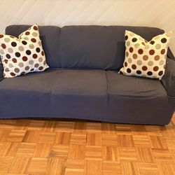 Sofa With Blue Cover For Sale