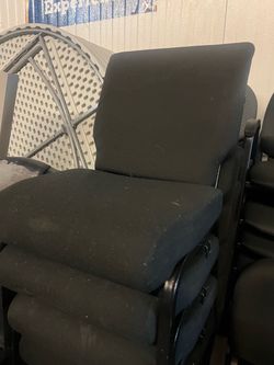 Black Fabric Stackable Office Chair