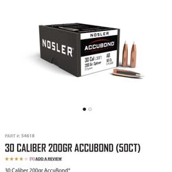 30 Cal 200 Grain Nosler Accubonds