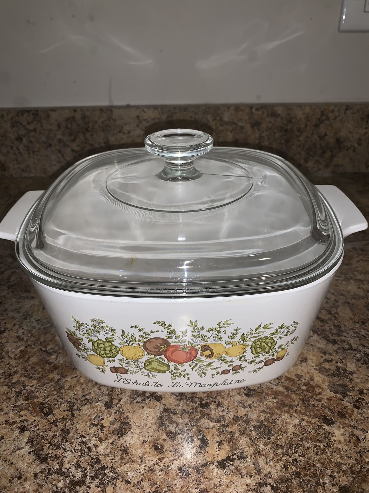 Vintage 70’s CorningWare Spice of Life with Pyrex Lid