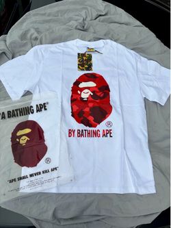 Bape Red Camo Ape Head Tee - Large
