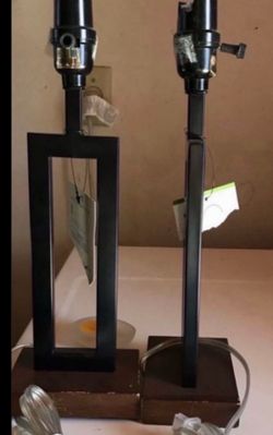 Black Metal Table Lamp Bases – Set of 2