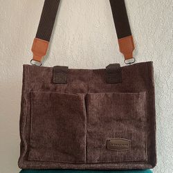 Brown Velvet Tote Bag 