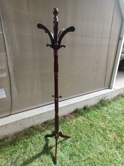 Standing Wooden Clothes Tree Coat Rack 69" Tall