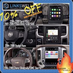 Tesla Style radios for Ram, Silverado, Sierra, Tundra and Highlander