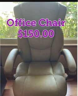 Big and Tall Leather Office Chair, Beige