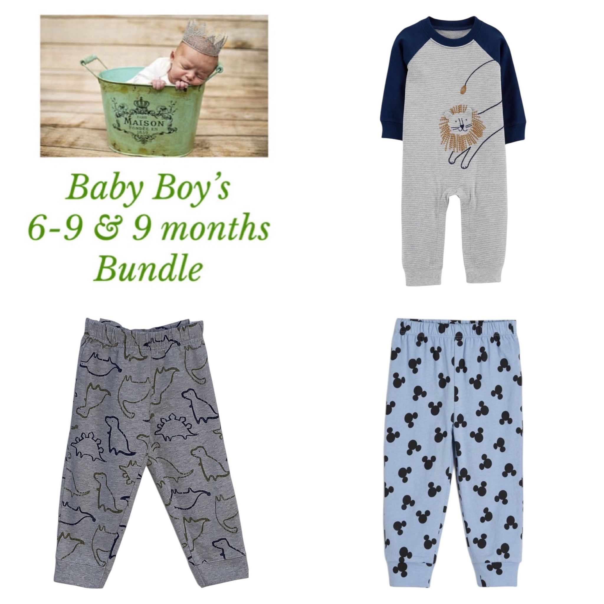 Baby Boy's 6-9 & 9 months 8 Piece Bundle GUC 