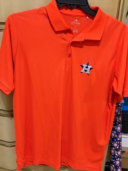Antigua Houston Astros Orange Polo Shirt Large