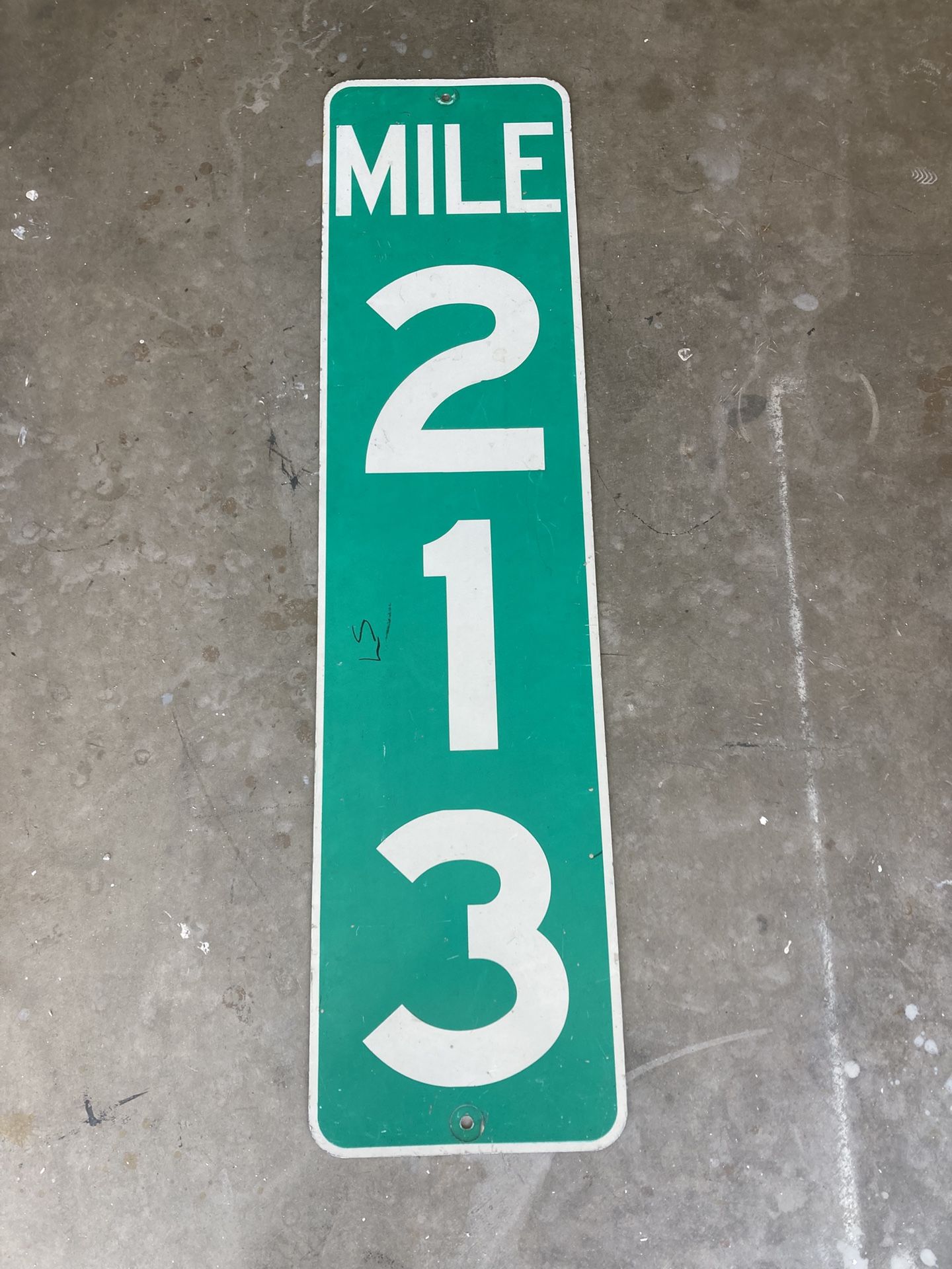 MILE MARKER Highway Road Metal Sign. Approx. 12 x 48. Pre Owned w/ Patina.