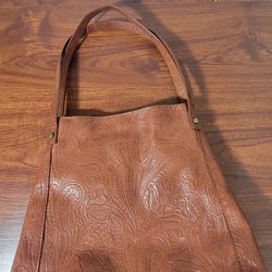 american leather co tooled handbag