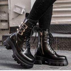 Thursday Boots - Dynasty Gold Buckle Size 8