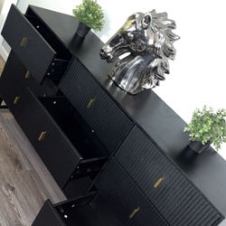 Black And Gold 9 Drawer Dresser