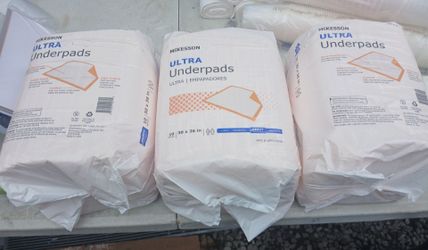 New McKesson Ultra Underpad 30 X 36 Inch Disposable Fluff / Polymer Heavy Absorbency, 4 Packages,