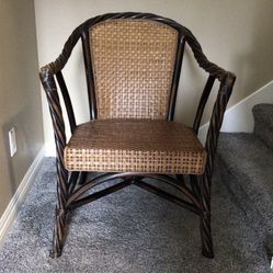 Pier 1 Imports Wicker Wooden Arm Chair 