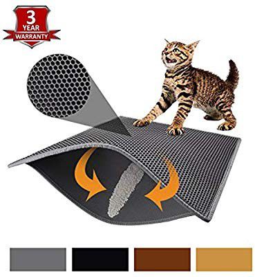Pieviev Cat Litter Mat Litter Trapping Mat, 11" X 18" Inch Honeycomb Double Layer Design Waterproof Urine Proof Trapper Mat for Litter Box