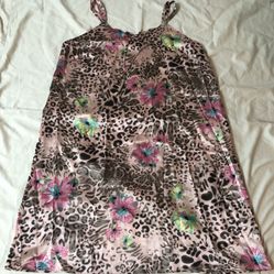 FLORAL CHEETA PRINT NIGHTGOWN AND ROBE SIZE: 22/24W