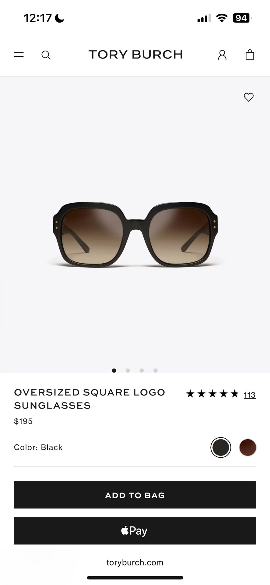 TORY BURCH Oversized Square Logo Sunglasses