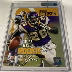 Adrian Peterson Encapsulated Autograph Signed Photo Beckett Authentic Vikings