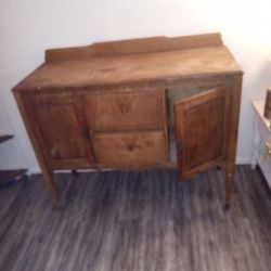 Antique Solid Wood Buffet Cabinet.