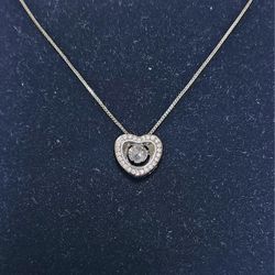 White Sapphire Heart Necklace