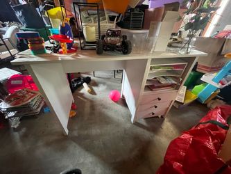 White office desk