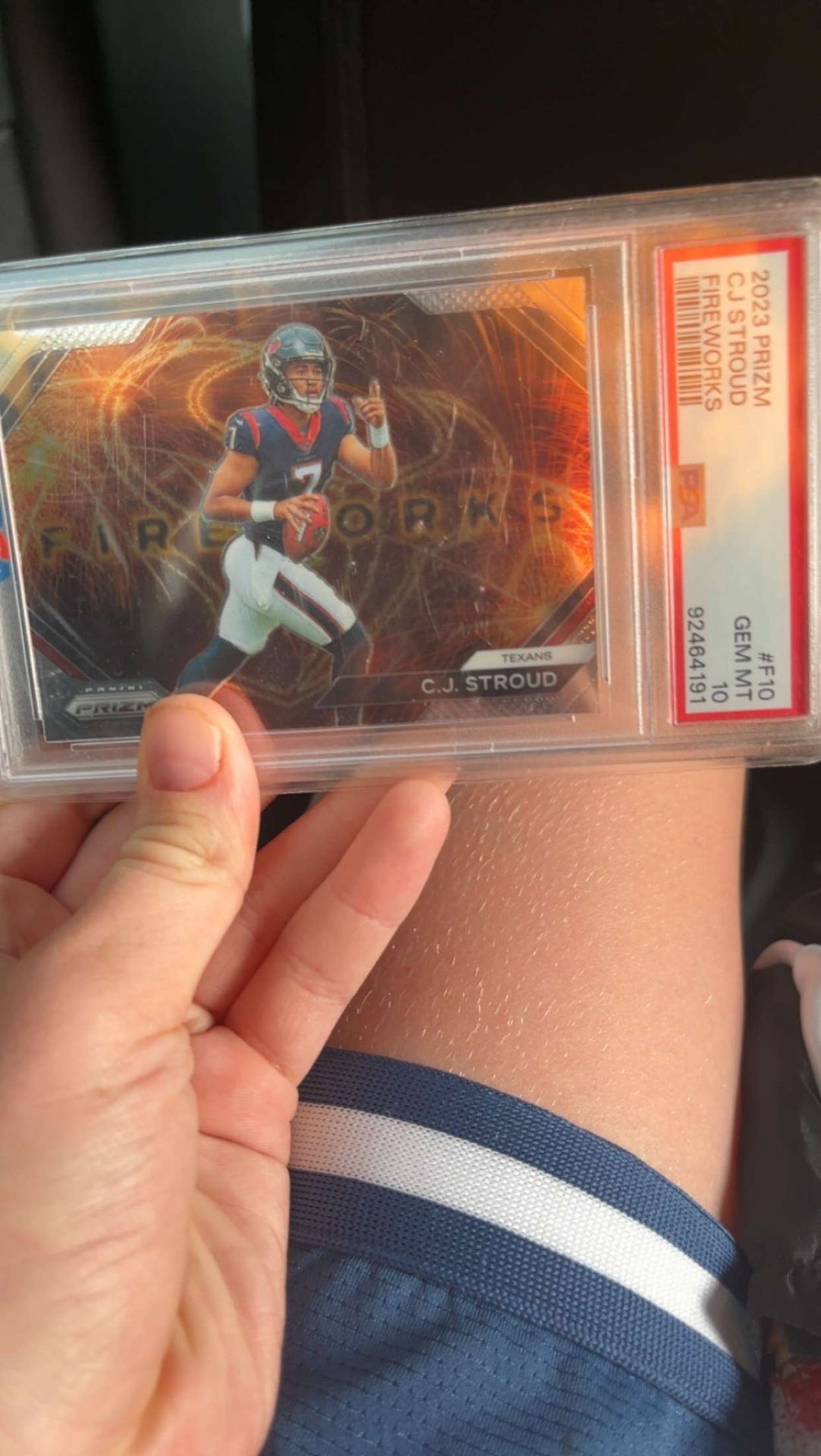 Cj Stroud PSA 10 Rookie Prizm Insert Fireworks
