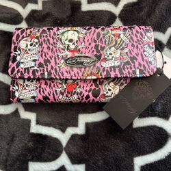 Pink Ed Hardy wallet