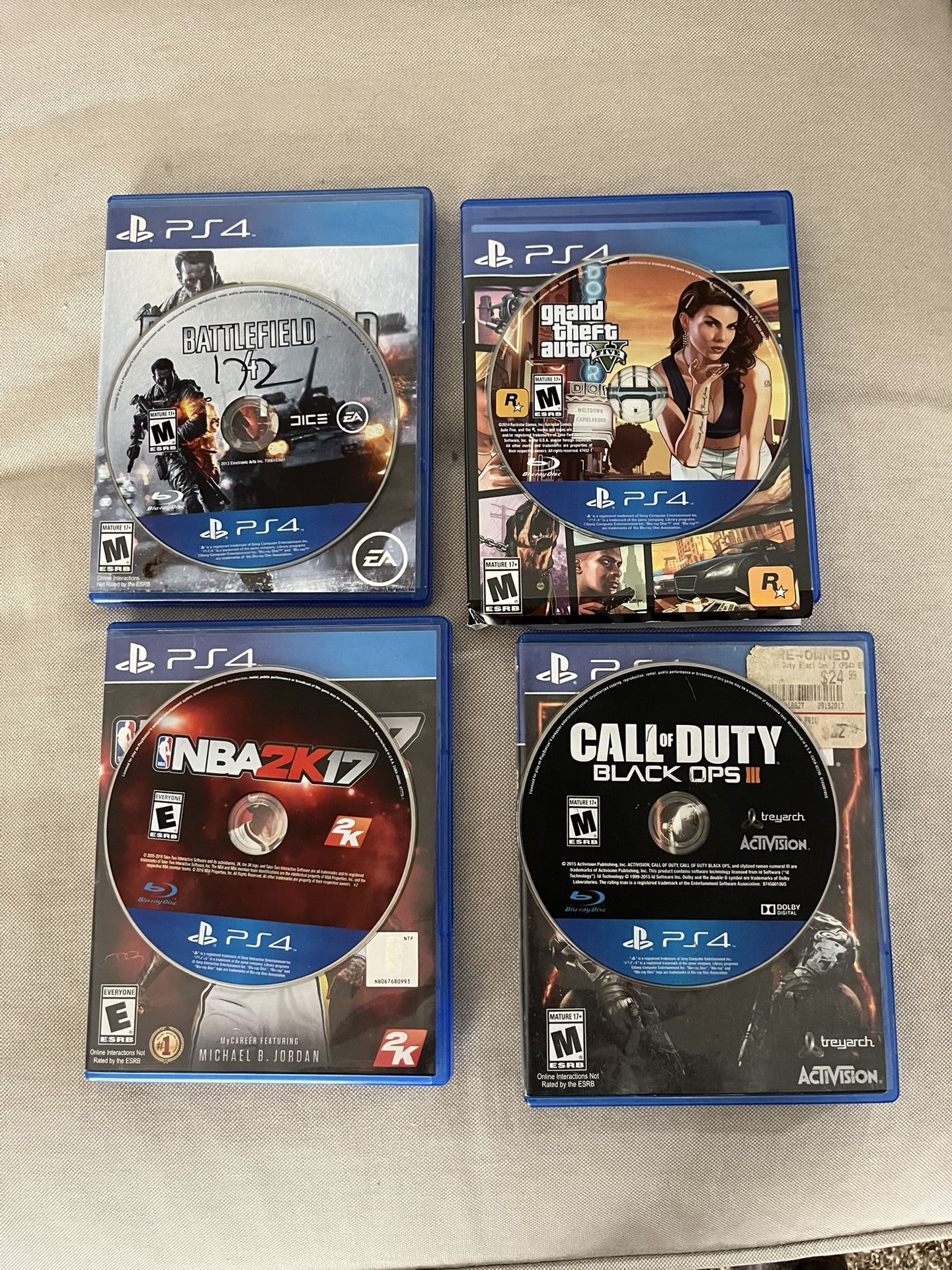 PlayStation 4 Games GTA NBA CALL OF DUTY BATTLEFIELD