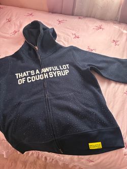 awful lot of cough syrup rhinestone hoodie