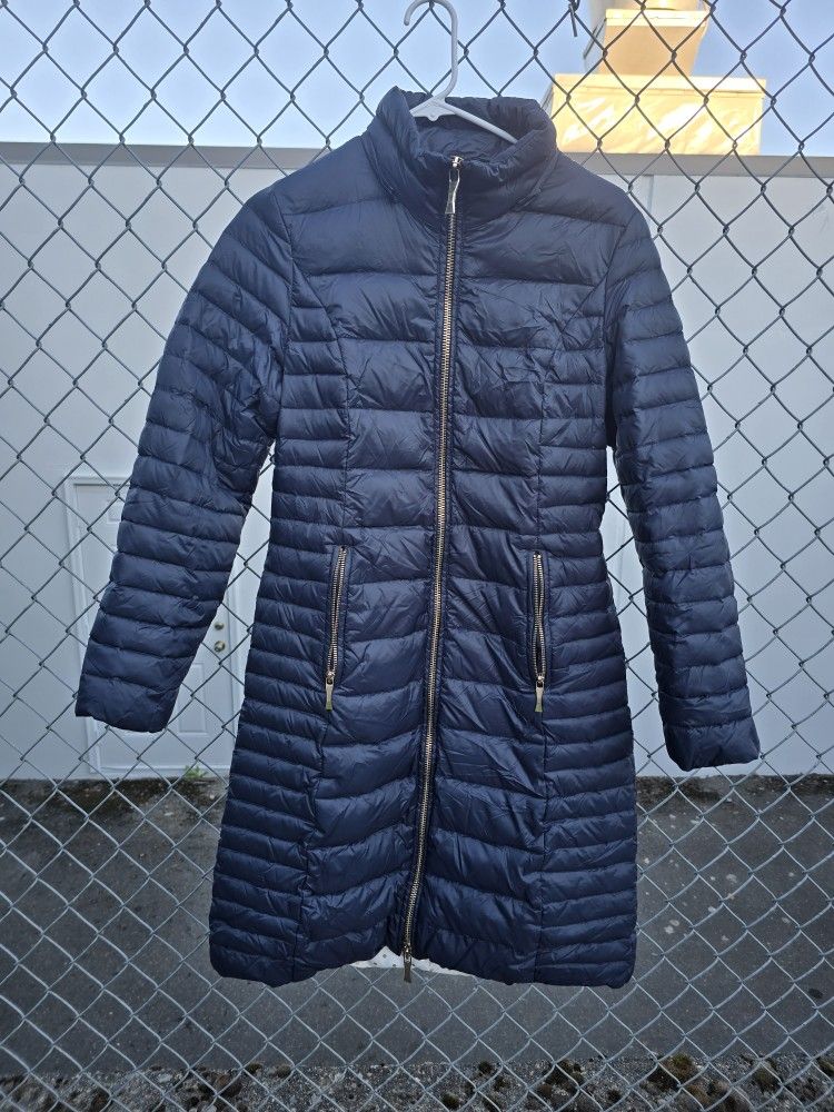 Kate Spade Puffer Size small women Jacket Down Duvet Fill blue * no hood*