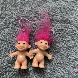 Vintage Small Troll Earrings 