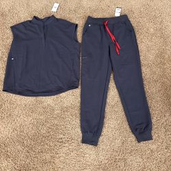 NWT Figs Charcoal Scrub Set Small