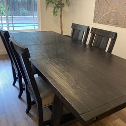 96” Extension Wood Table And 4 Chairs