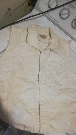 Misses XLarge Cream denim vest distressed