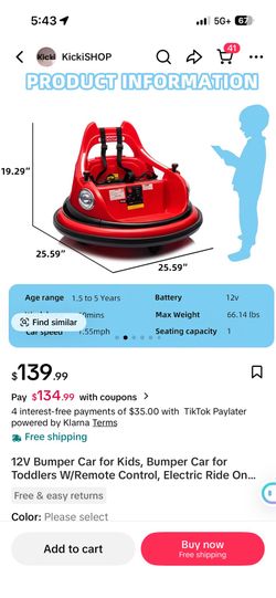 Bumper car for kids