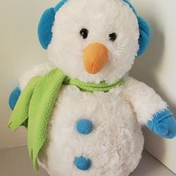 
Aurora Bundled Up Snowman Blue Green Plush 10" Stuffed Animal Toy Scarf Earmuffs


