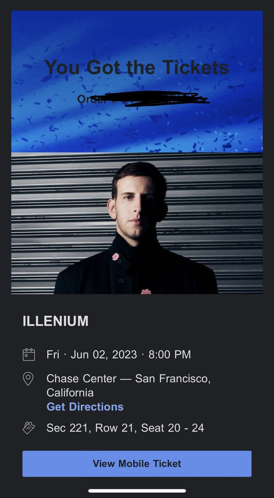 Illenium Tickets For Friday 6/2 @Chase Center